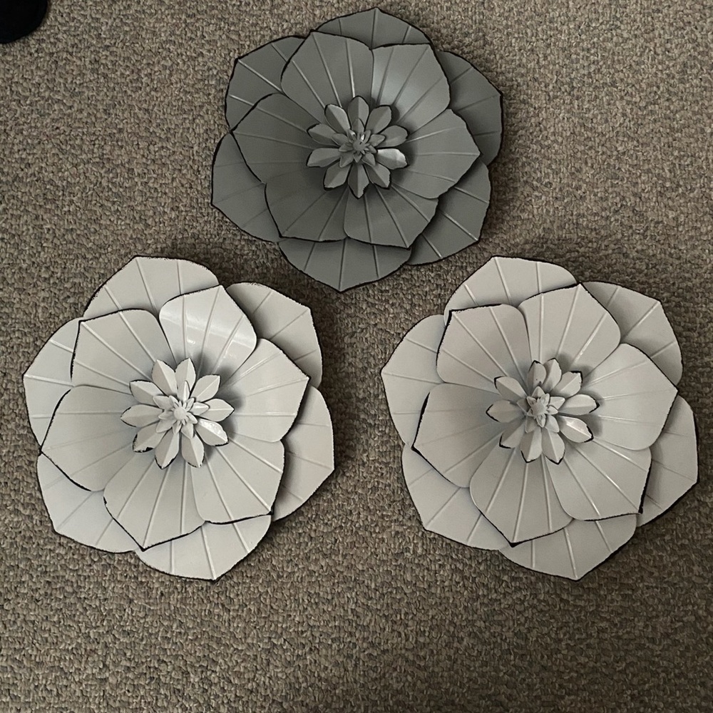 Set of 3 Flowers for Wall Decor